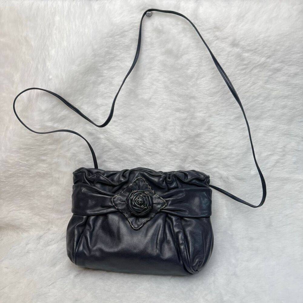 Sharif White Crossbody Bag with Floral Design